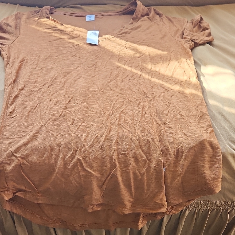 Old Navy Women's Burnt Orange V-Neck Tee